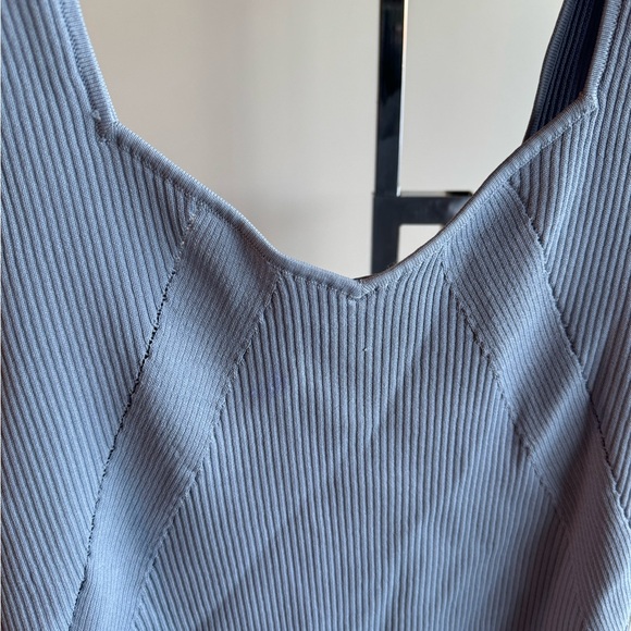 Halogen Blue Ribbed Fitted Sleeveless Tank Top by Halogen   XL - Picture 10 of 11